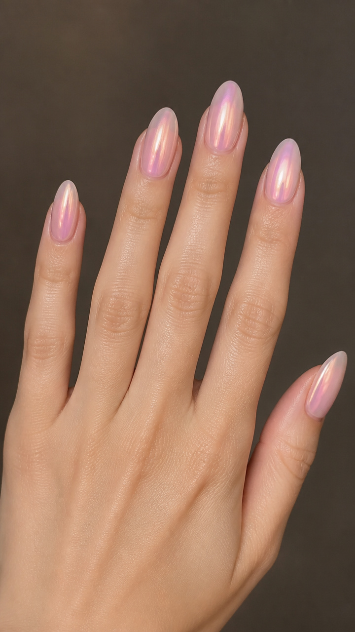 Iridescent Pink Shift with Clear Base