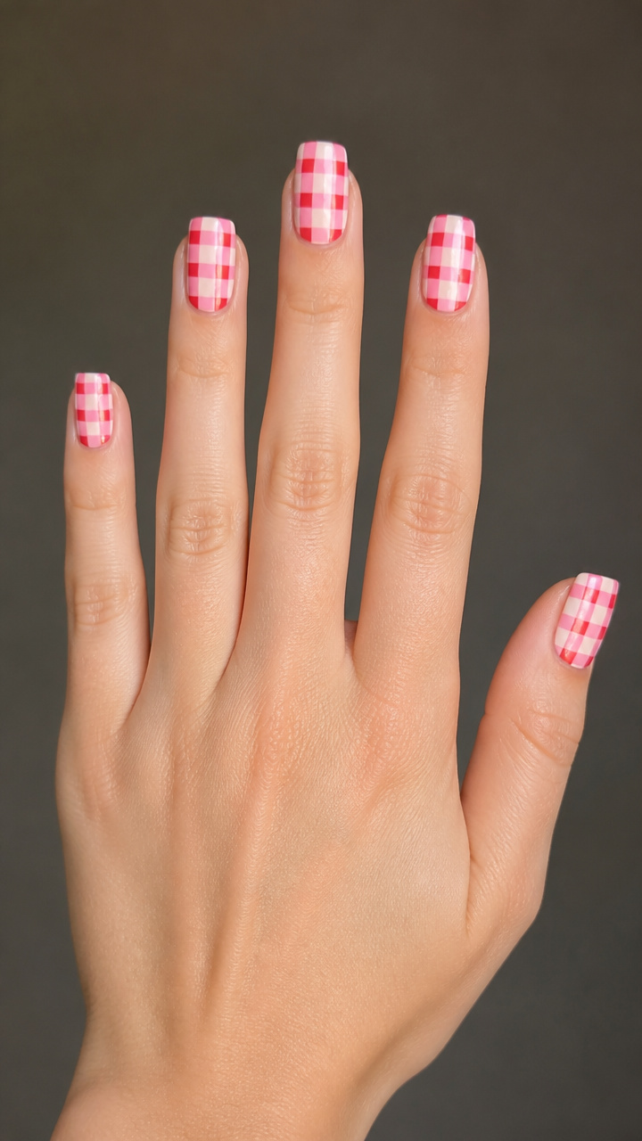 Pink Gingham Checkers for a Picnic Vibe