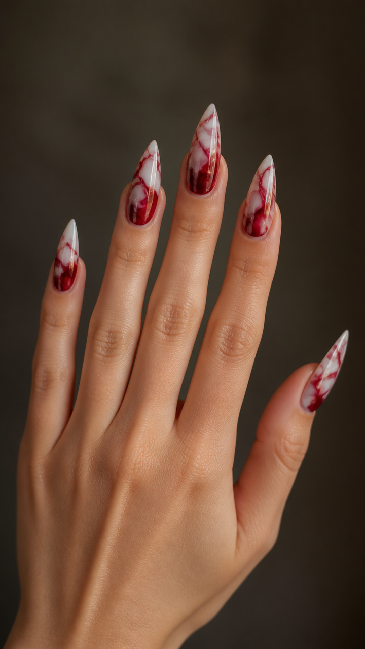 Crimson Drip Marble Effect