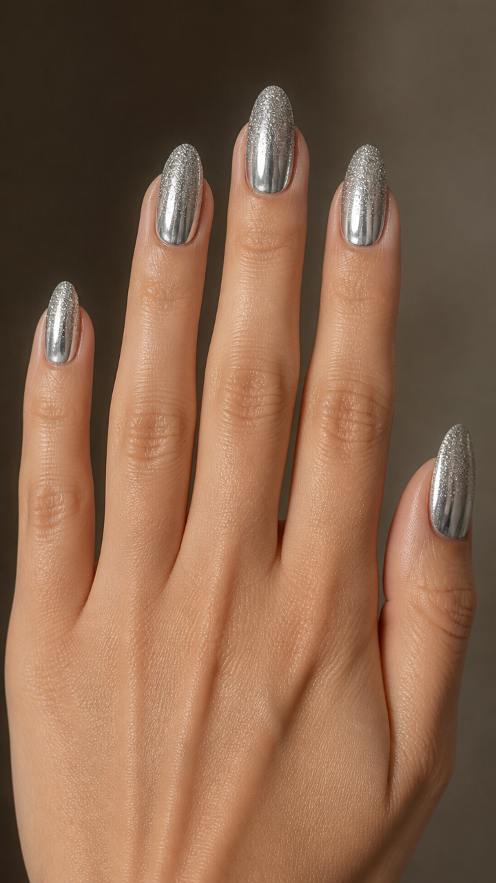 Glitter Gradient Over Chrome Base