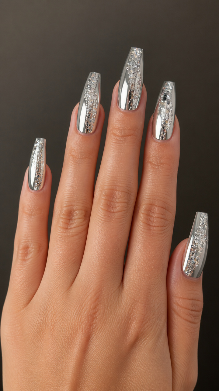 Layered Chrome and Glitter Foil
