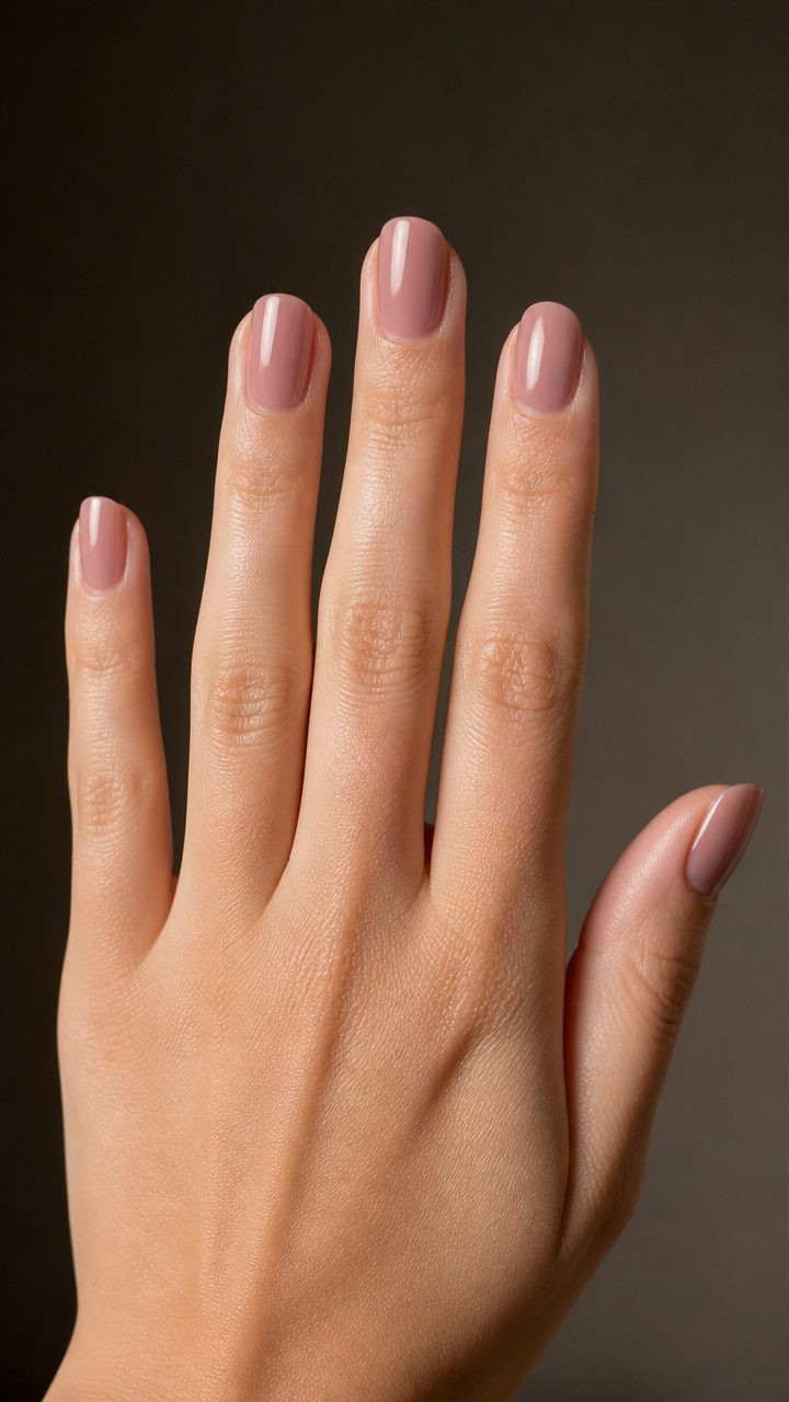 Sheer Mauve Gloss Over Natural Nail