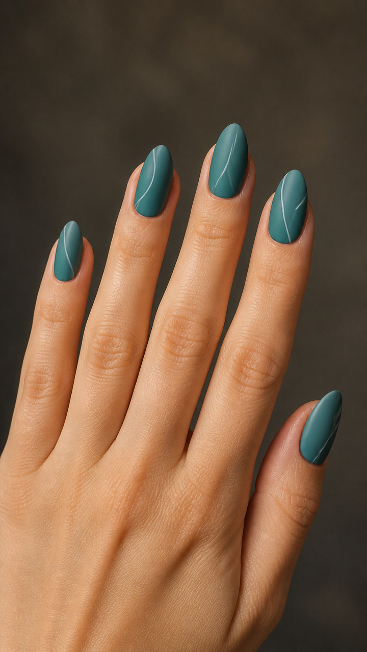 Muted Teal Minimalist Line Art