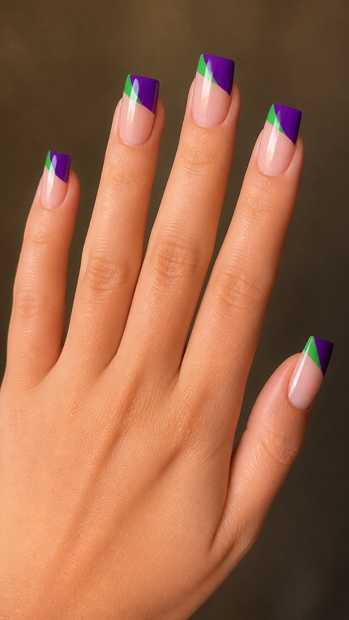 Two-Tone Tips in Green and Purple