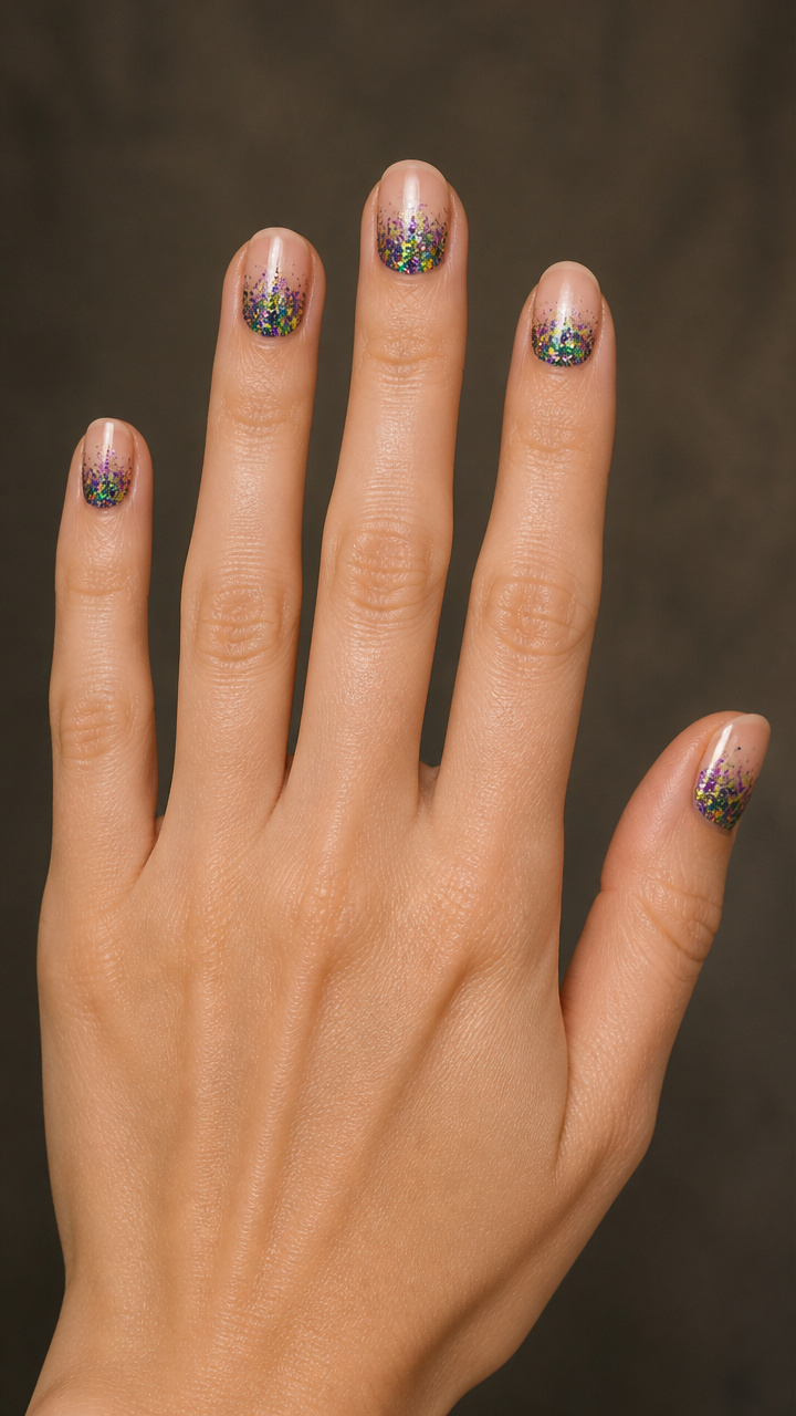 Glitter Gradient Band at Cuticle