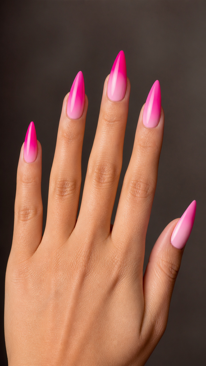 Two-Tone Pink Gradient on Stilettos