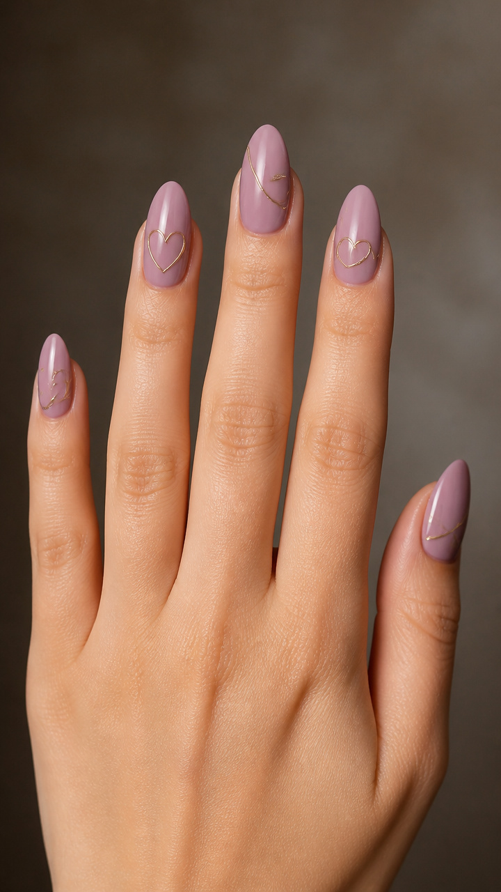 Frosted Mauve with Minimalist Line Art