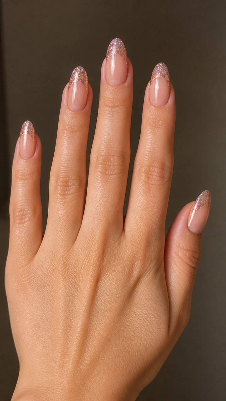 Rose Gold Holographic Tips