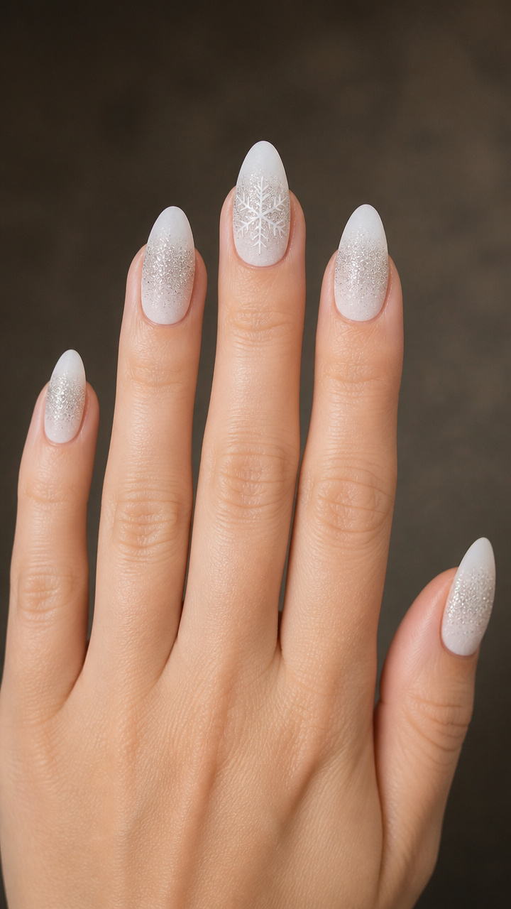 Glitter Gradient Over Frosted White