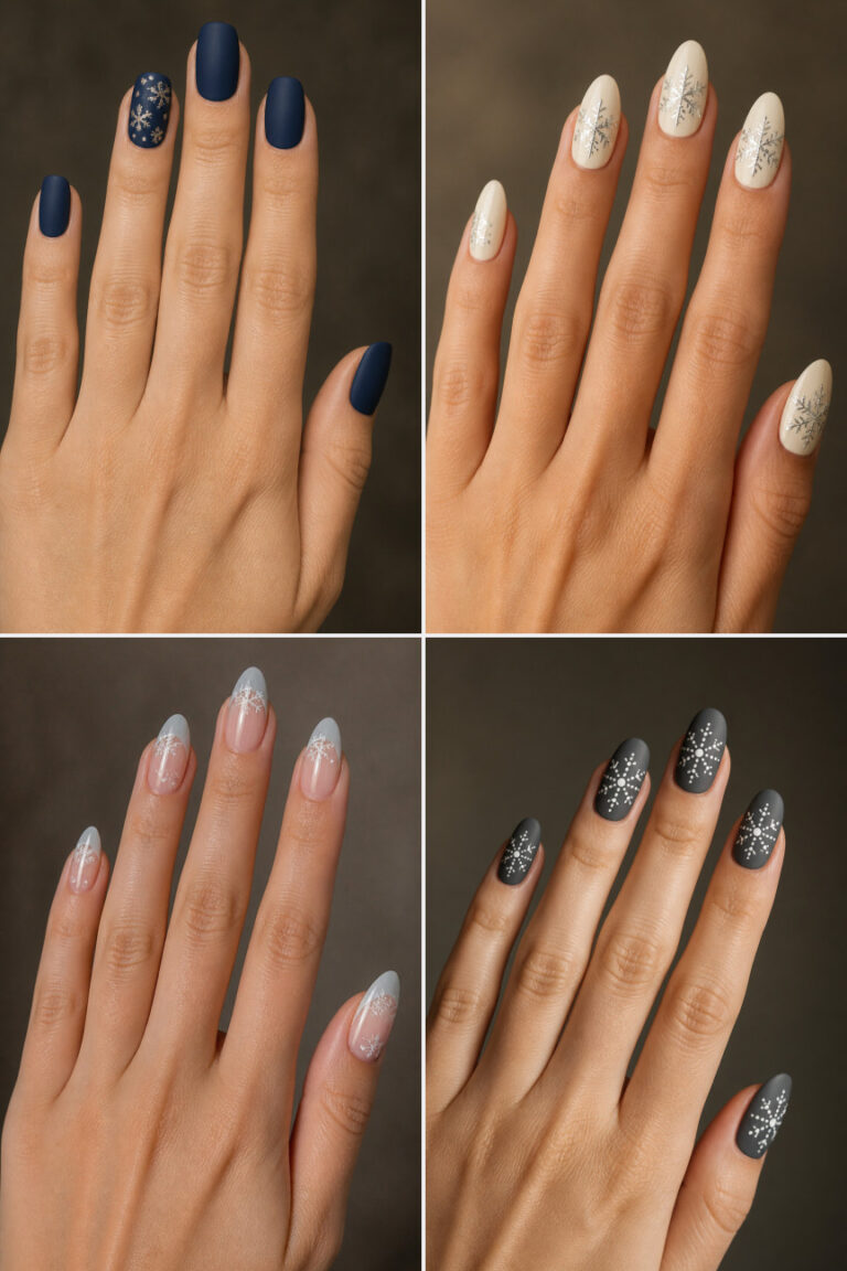 15 Simple Snowflake Nail Designs