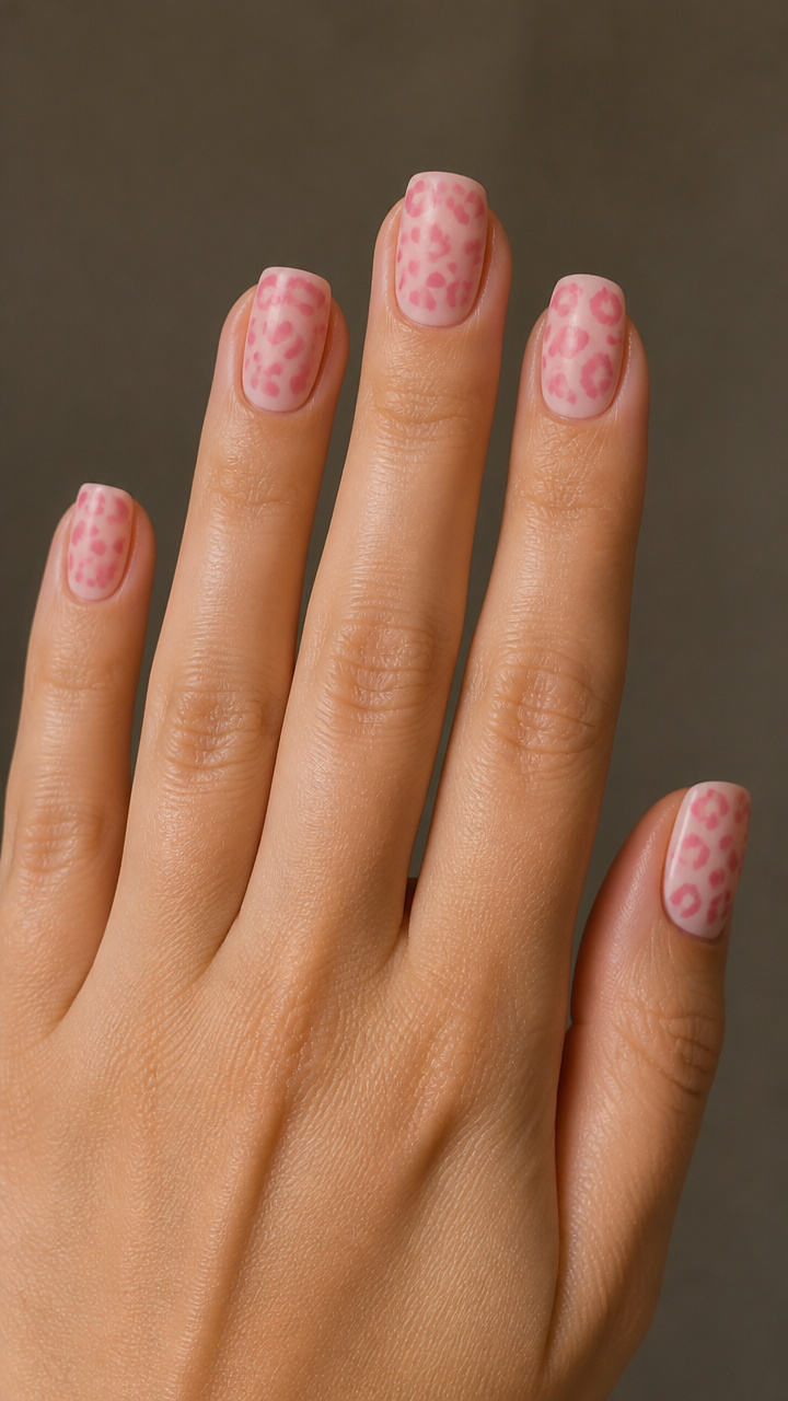 Pink Leopard Print with Matte Top