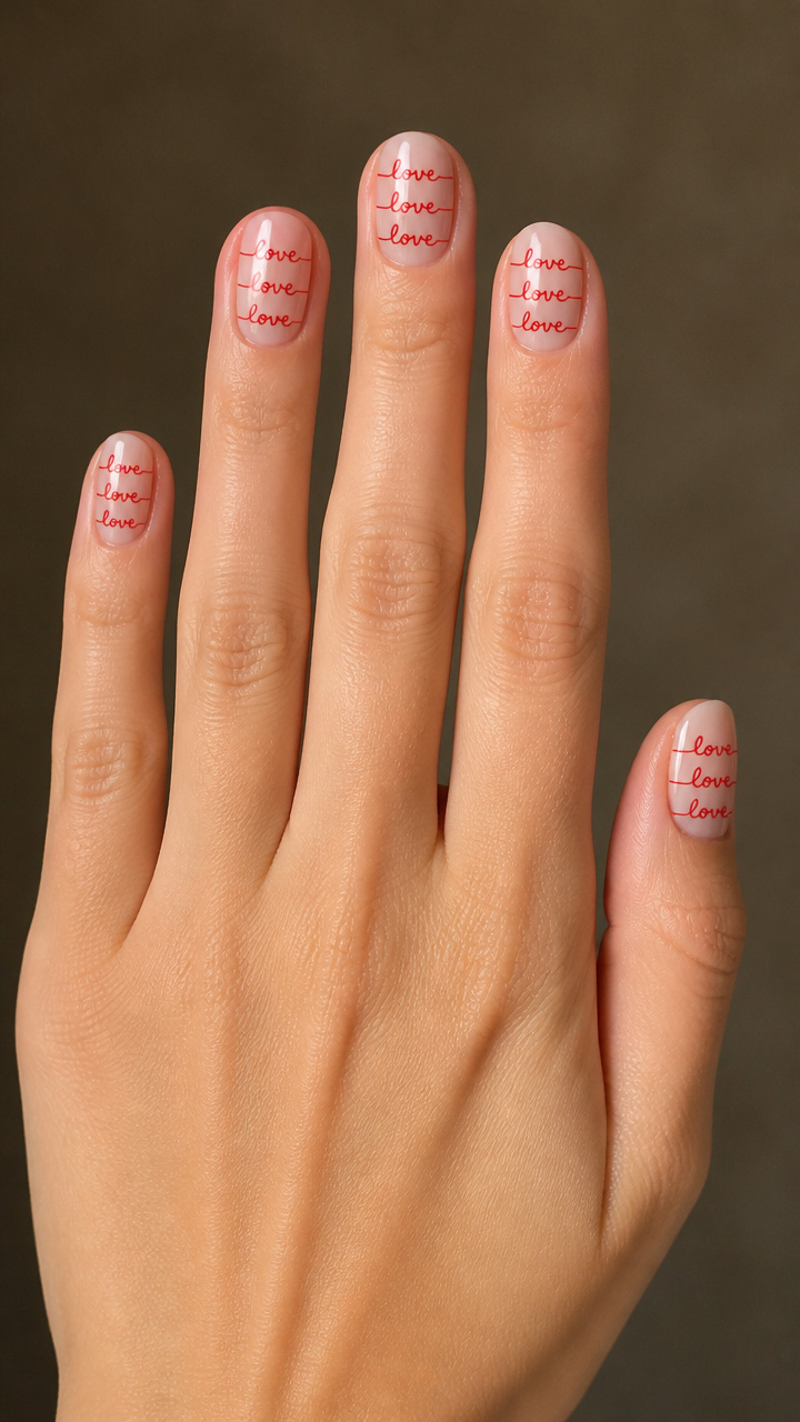Striped Love Message on Translucent Base