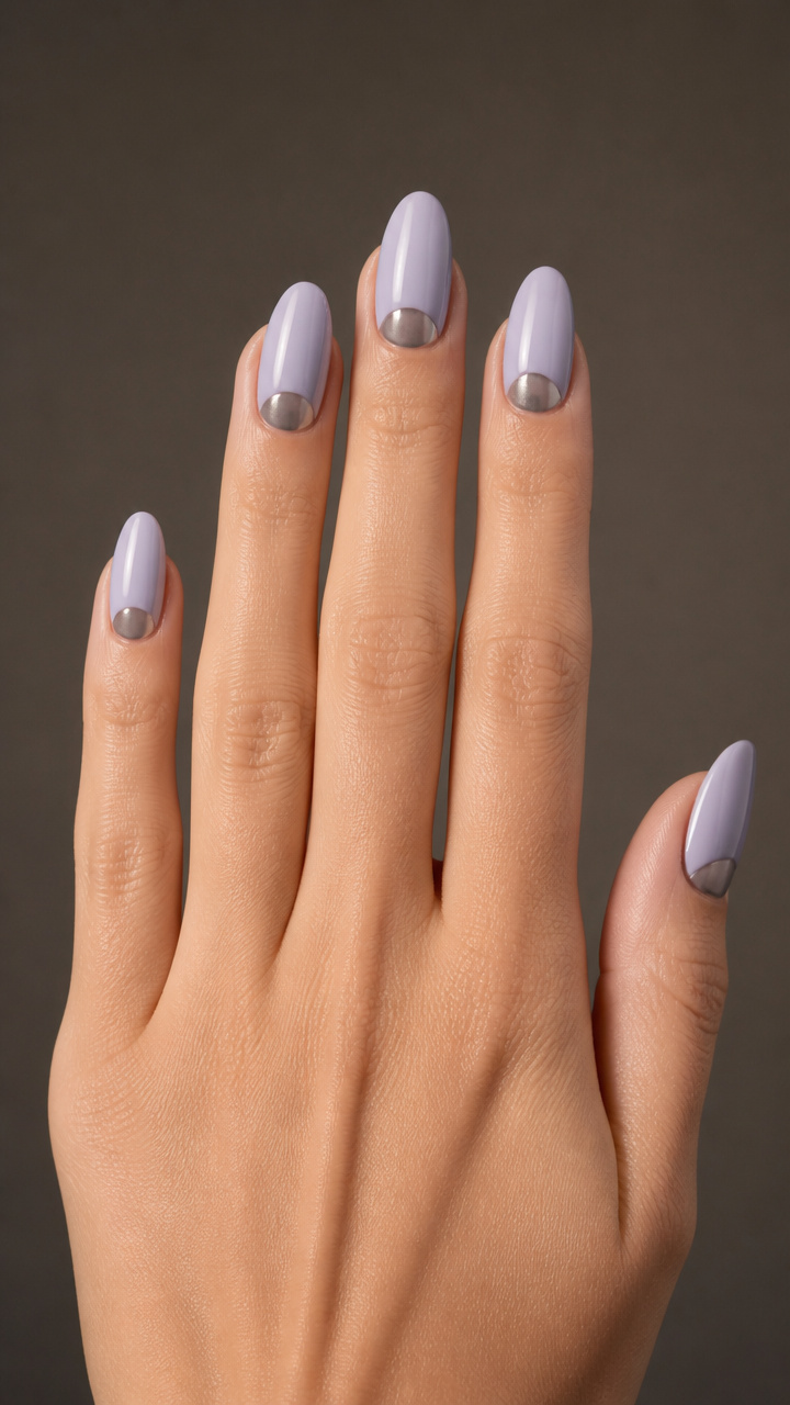 Pale Lilac with Chrome Half-Moon