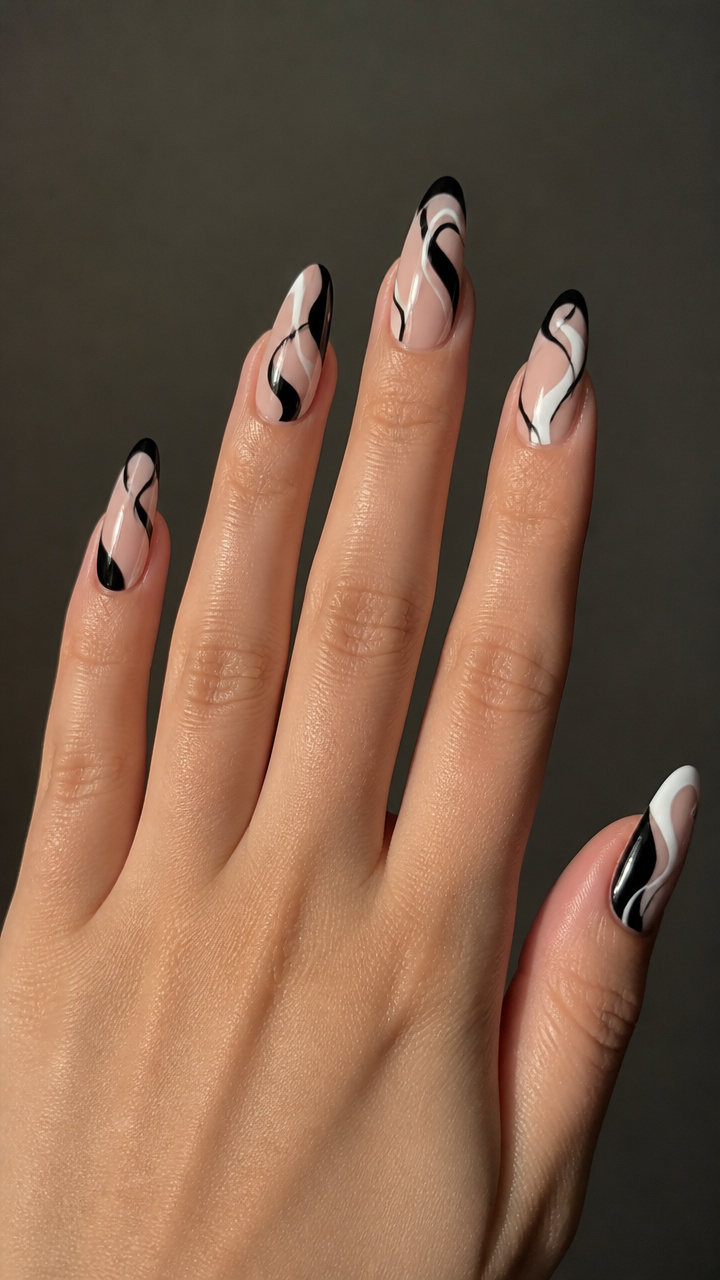 Black and White Abstract Swirls