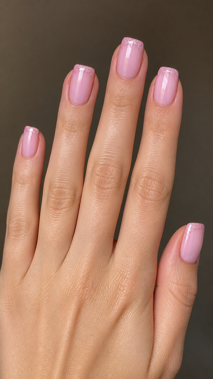 Candy Cane Pink with Micro Glitter Rim