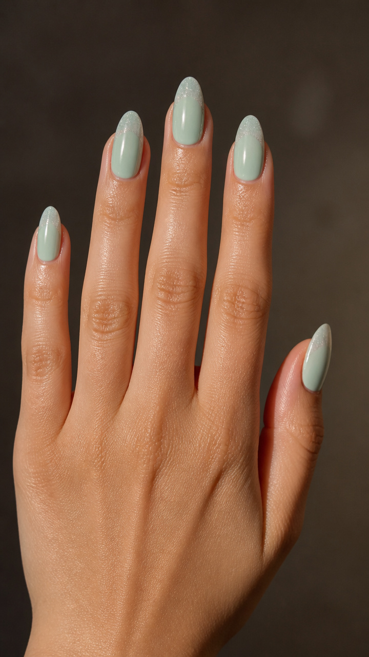 Mint Green with Frosted Tip Detail