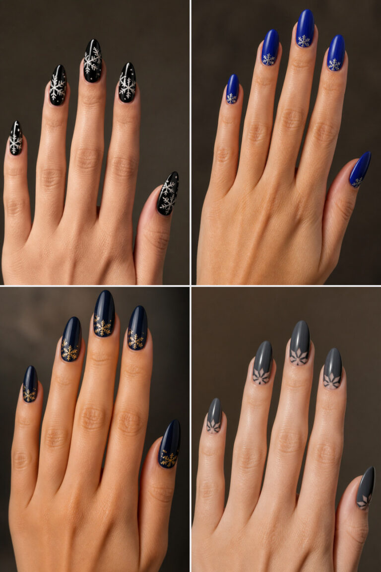 15 Snowflake Nail Designs for Almond Nails