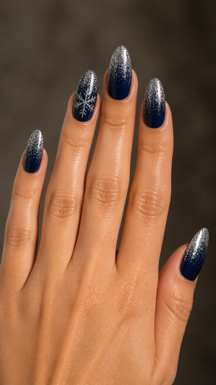 Glitter Ombre Overlay on Deep Navy