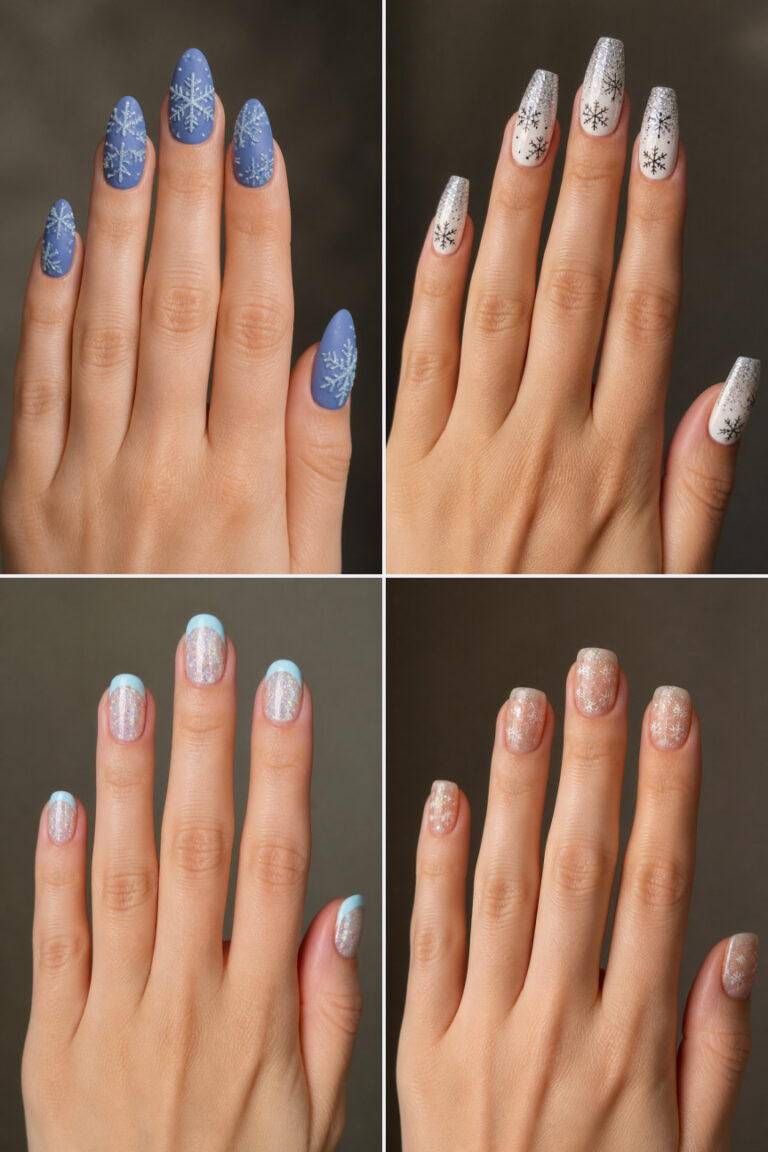 15 Snowflake Nail Designs With Glitter