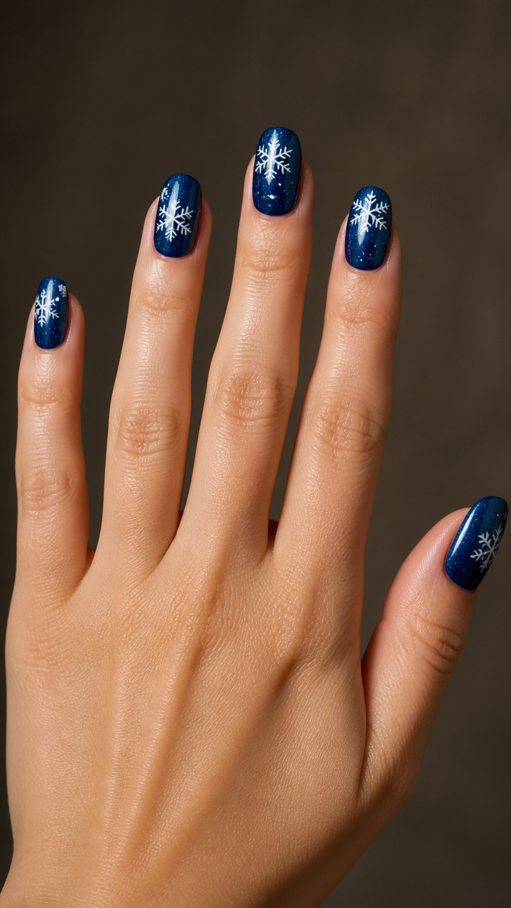 Midnight Blue with Glow-in-the-Dark Snowflakes