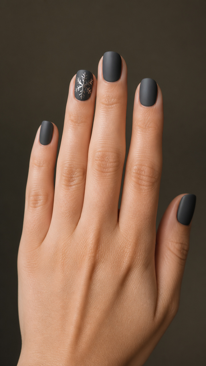 Charcoal Gray Matte with Chrome Snowflake Accents
