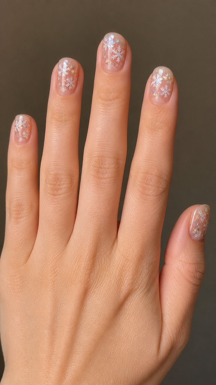 Clear Gloss with Floating Snowflake Confetti