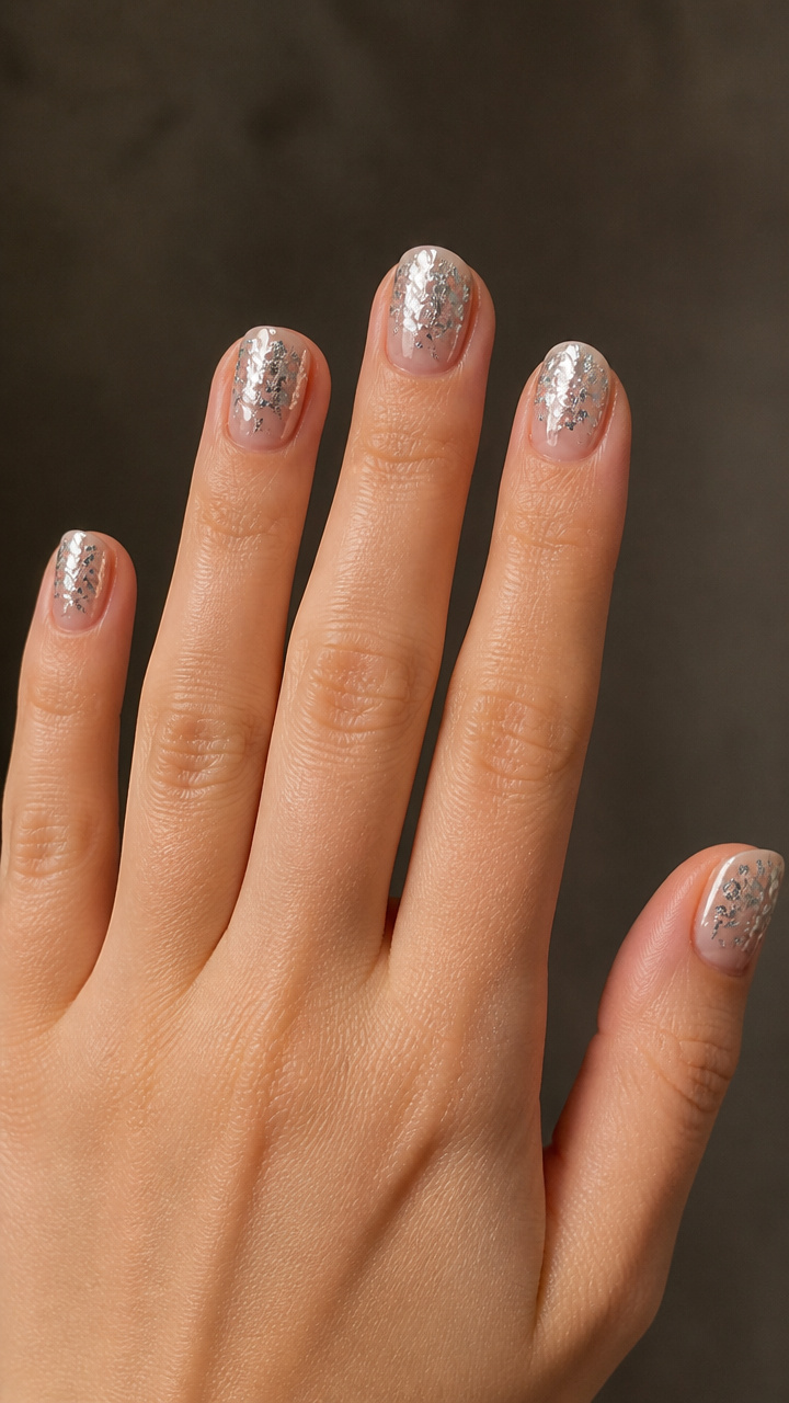 Silver Foil Accents on Icy Clear Base