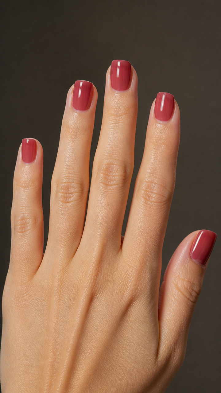 Berry Stained Short Squares with Gloss