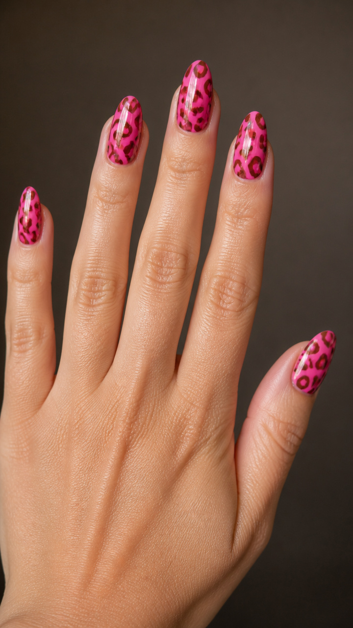 Pink Leopard Print with Glossy Finish
