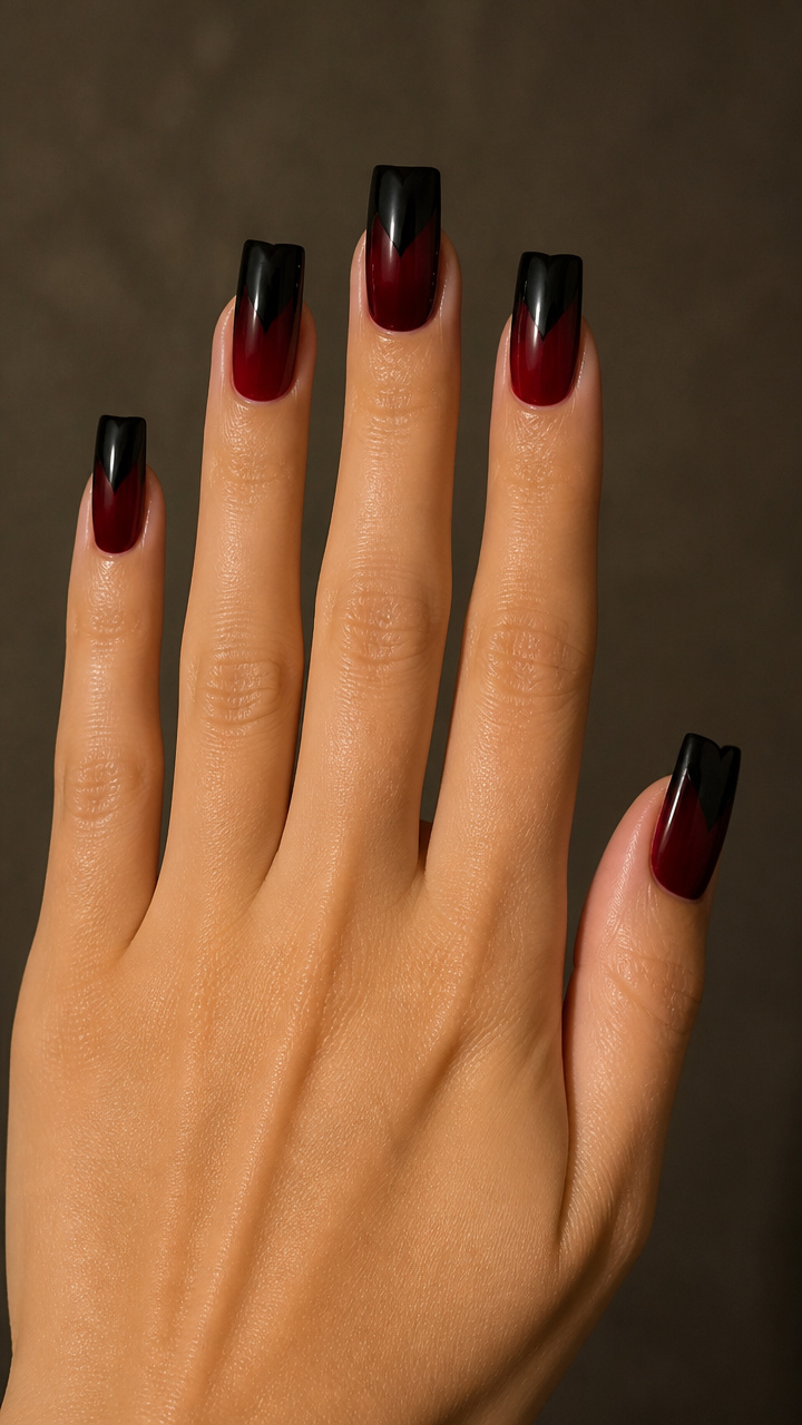 Black and Red Gothic Heart Tips