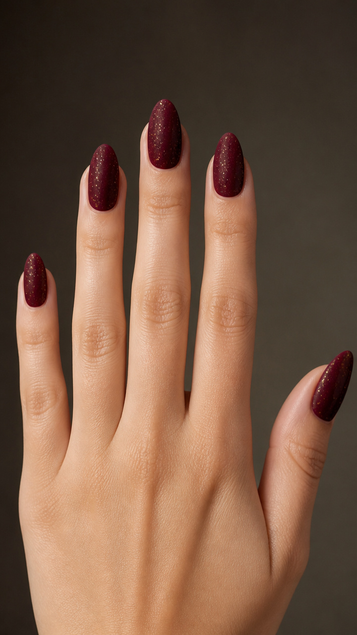 Velvet Touch Maroon with Gold Micro Glitter
