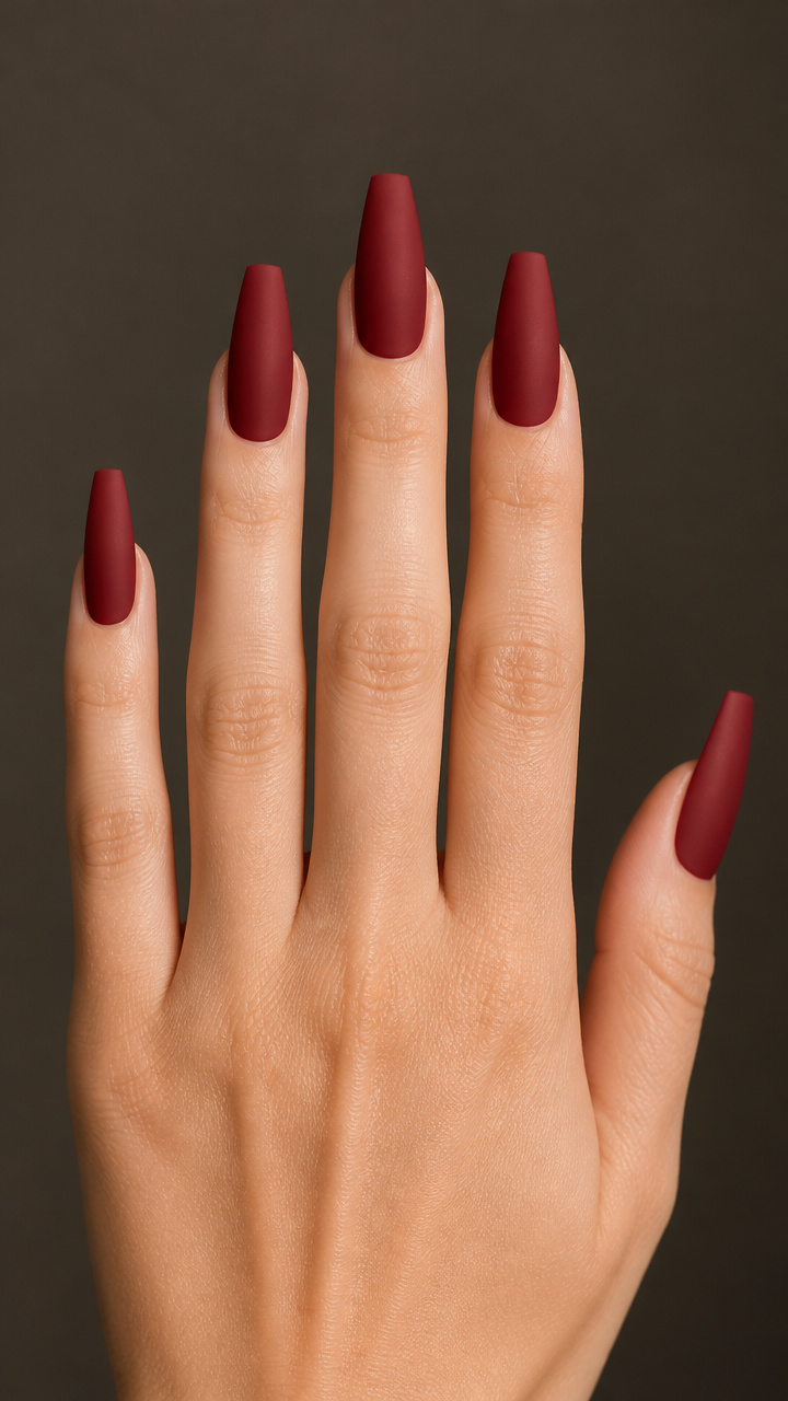 Deep Crimson Coffin with Matte Top