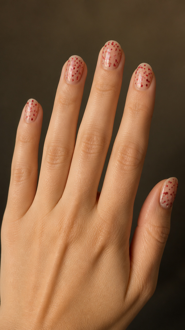 Clear Gloss with Red Confetti Sprinkle