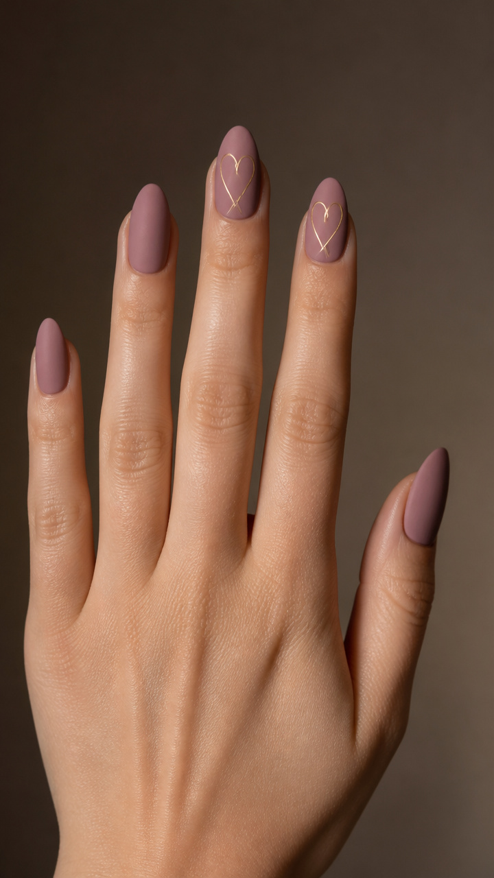 Matte Mauve with Minimalist Line Art