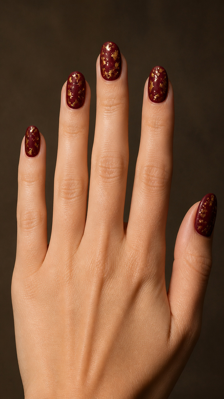 Red Velvet Finish with Gold Foil Flecks