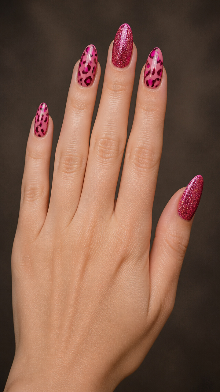 Pink Leopard Print with Hot Pink Accents