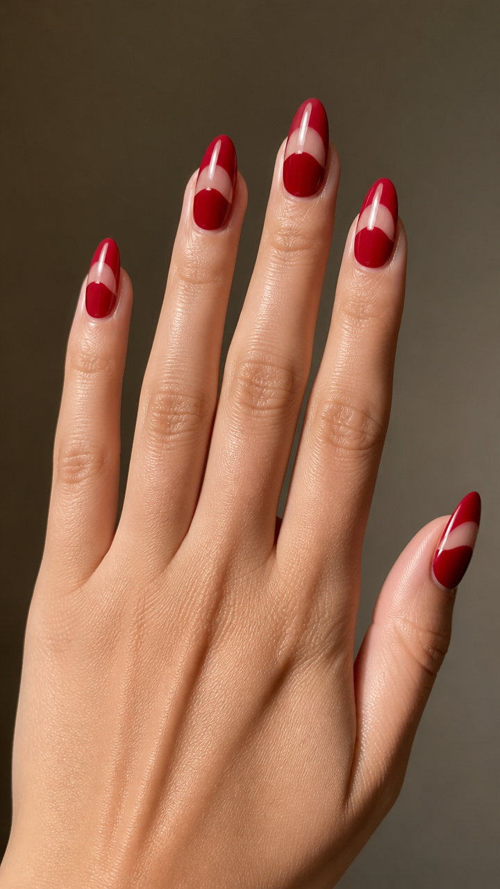 Cherry Red Gloss with Negative Space Arch