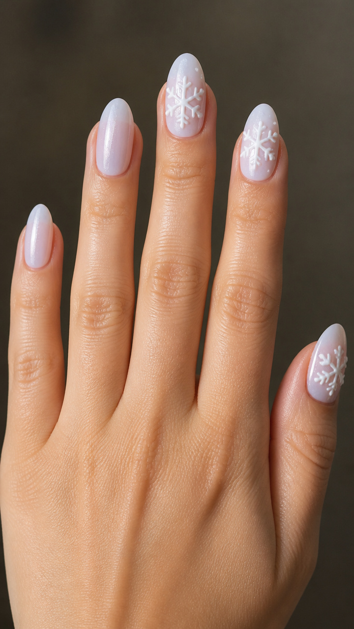 Cotton Candy White with Puff Paint 3D Snowflakes