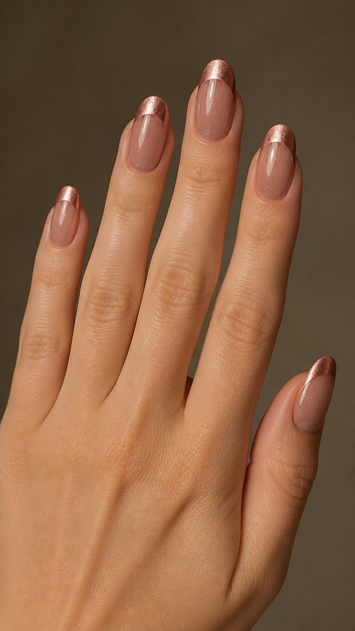 Rose Gold Half-Moon Cat Eye Tips