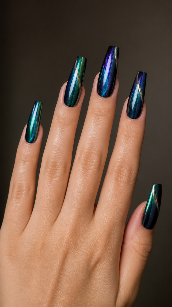 Aurora Borealis Long Coffin Design
