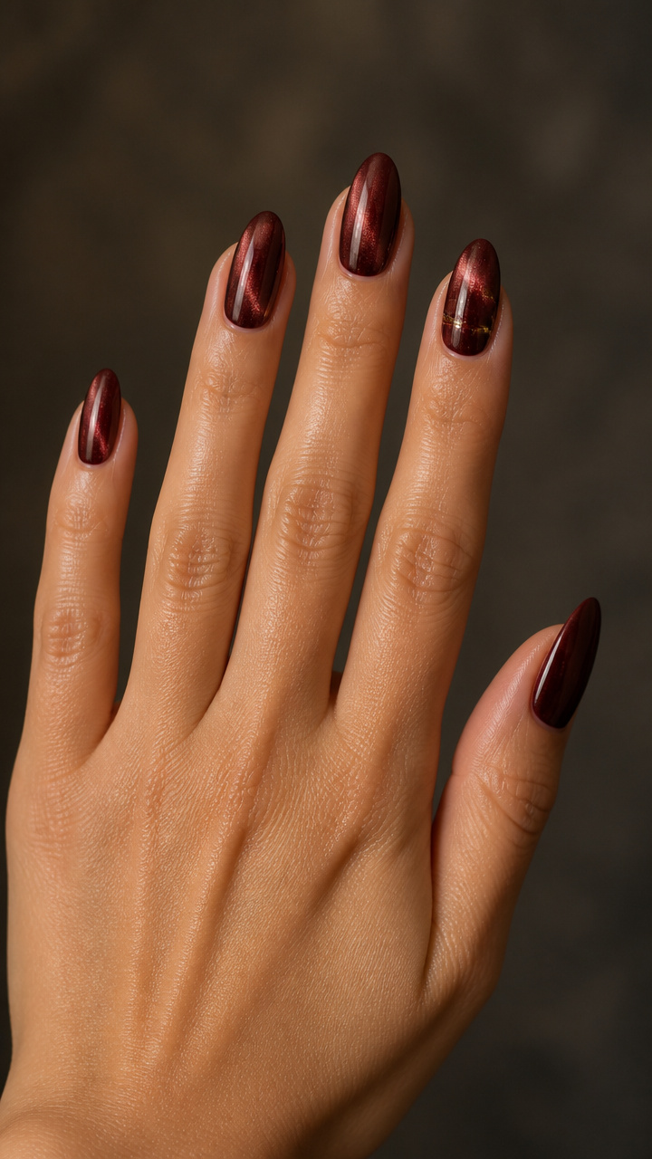 Burgundy Wine Glow with Minimalist Ring Accent