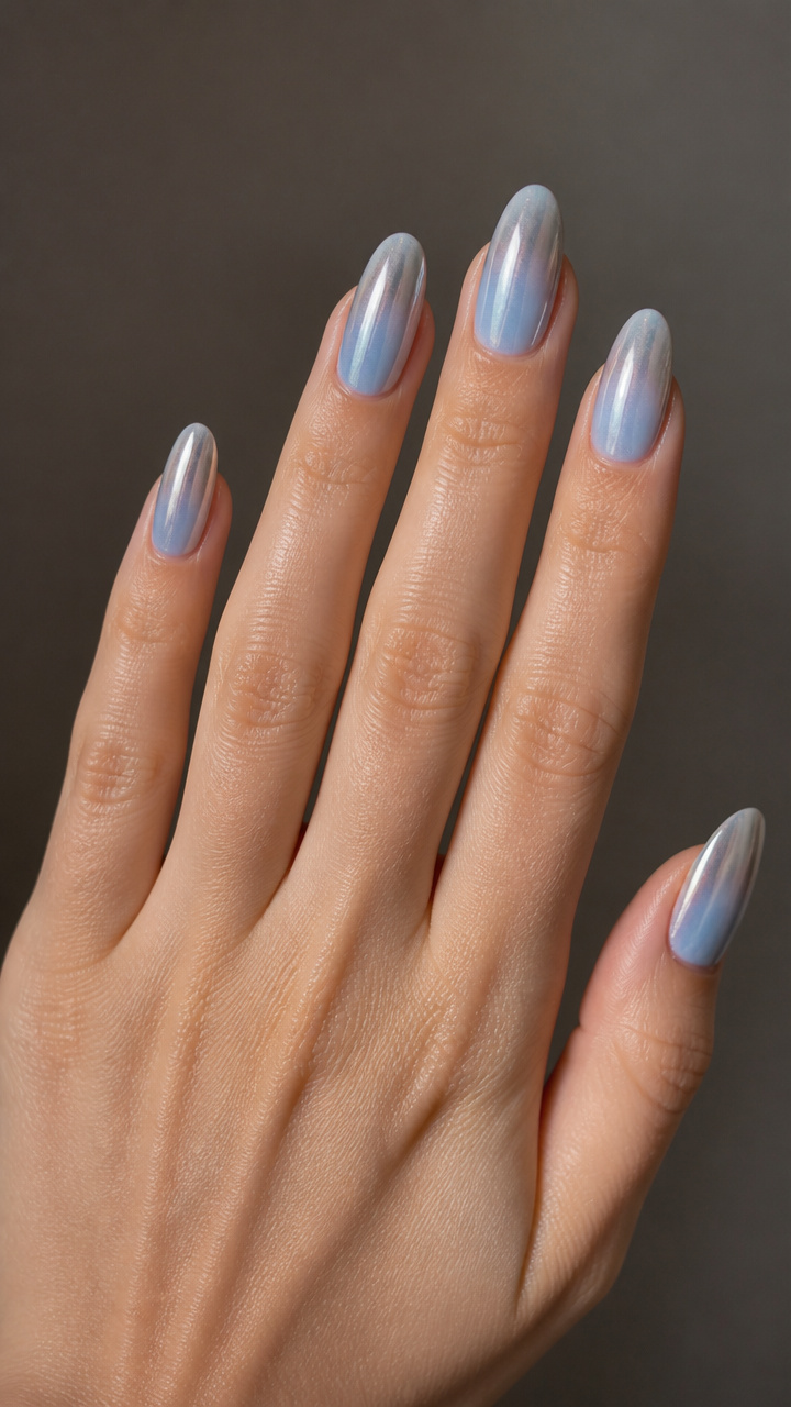 Icy Blue Ombré with Chrome Gradient