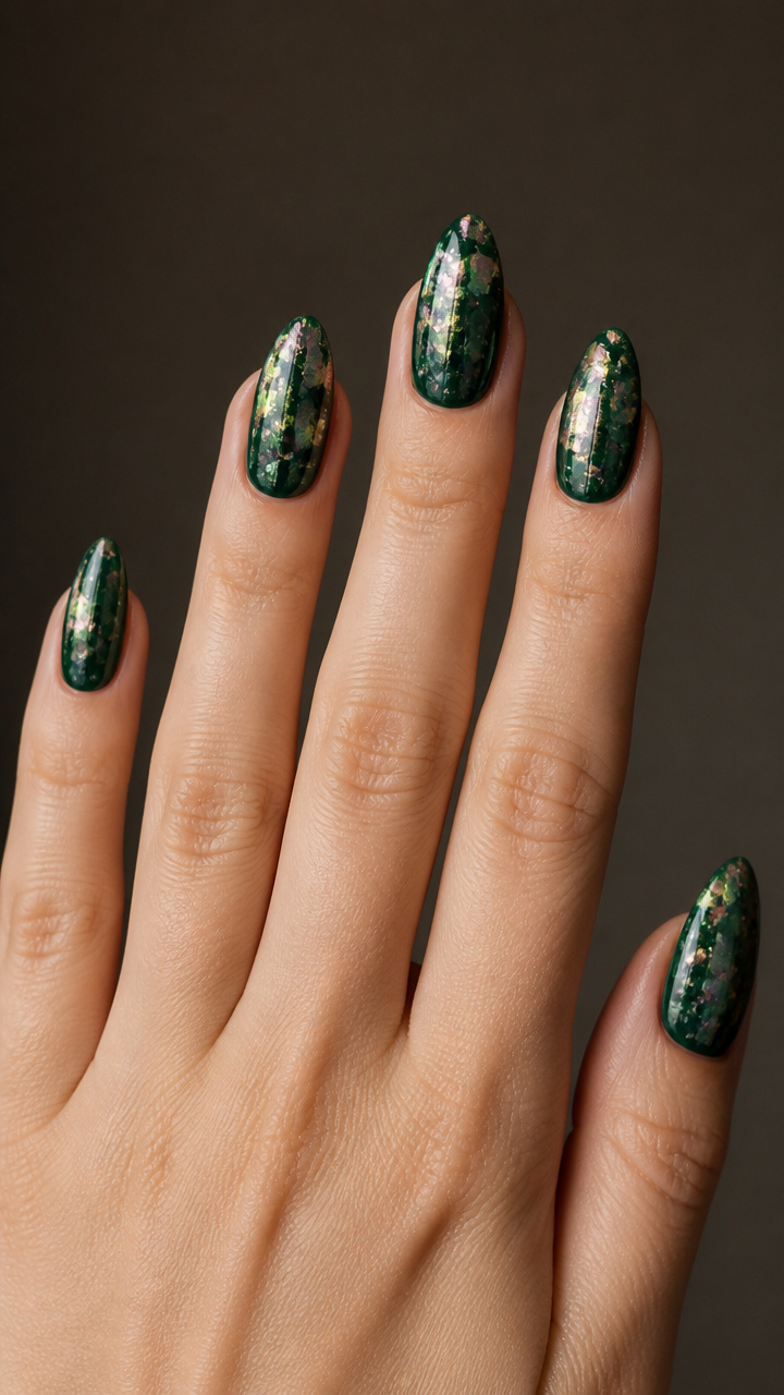 Peppermint Chrome Crush on Deep Green