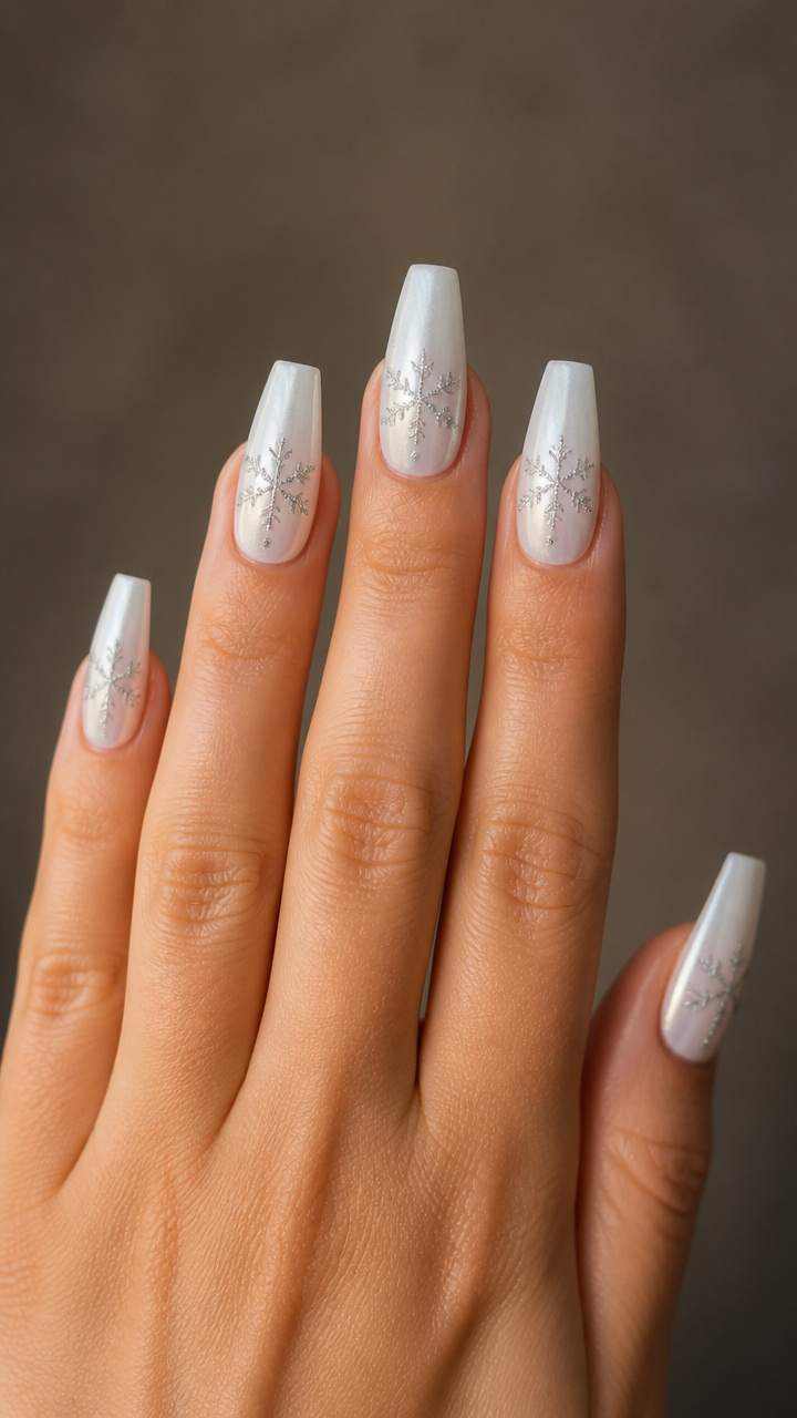 White Chrome Snowflake Accents