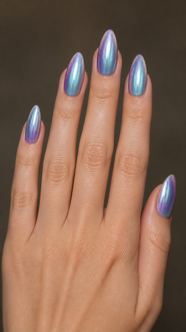 Iridescent Aurora Chrome Gradient