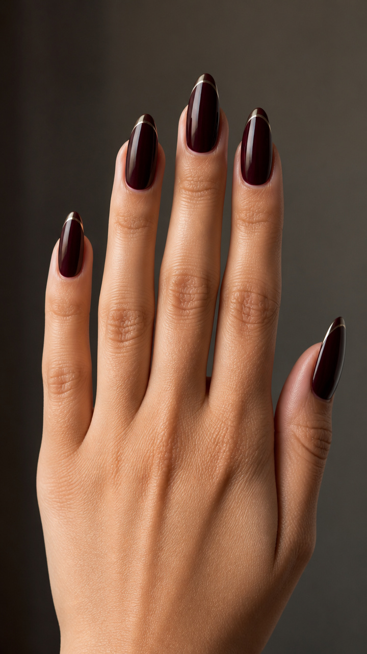 Black Cherry Chrome with Chrome French Smile Line