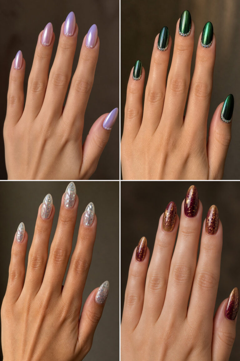 15 Winter Chrome Nails for Almond Nails