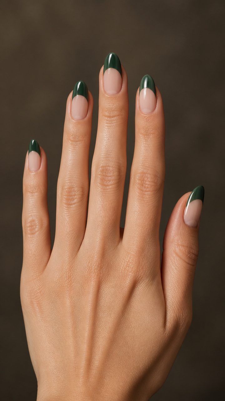 Evergreen Green Half-Moon Design