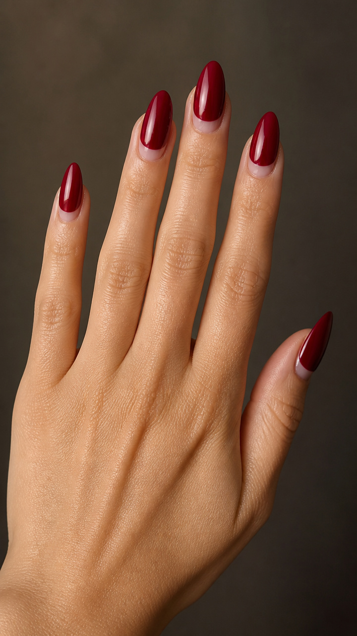 Cranberry Shine with Negative Space Crescent