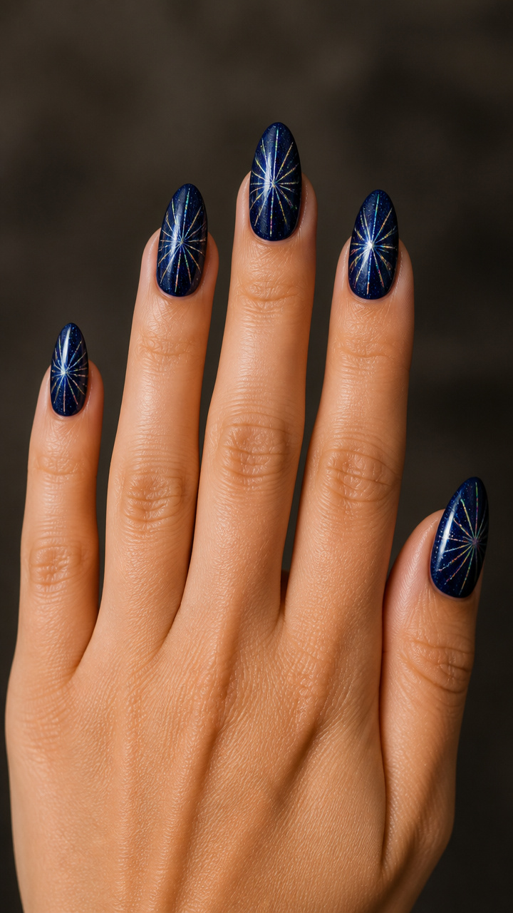 Midnight Blue with Holographic Starburst